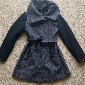 Formal Winter Jacket with Vegan Leather Accents